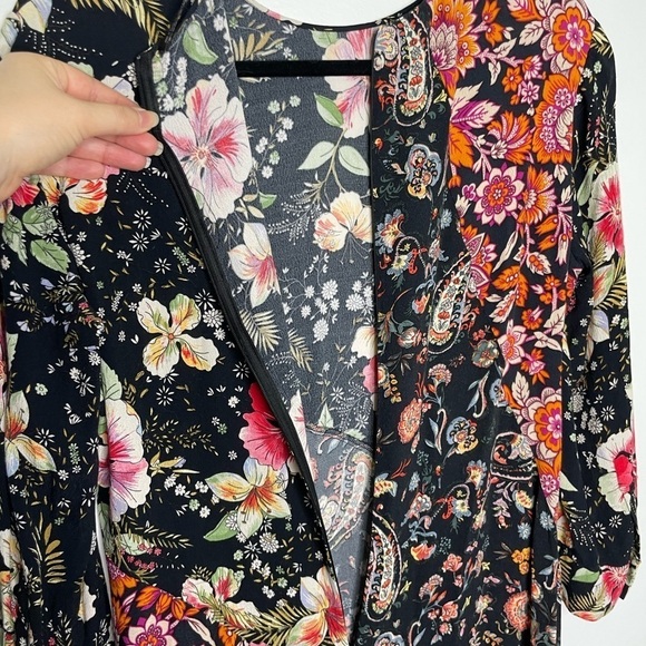 Zara patchwork mix floral slit midi dress - Picture 10 of 10